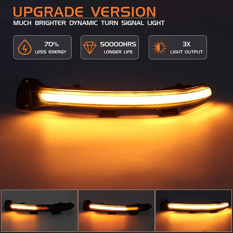 2pcs Dynamic Turn Signal Led Rearview Mirror Indicator Side Mirror Light For VW Golf 7/7.5 - Little Tokyo SA